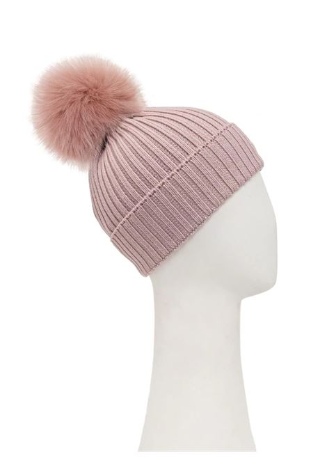 Light Pink Wool Beanie With Pompon MONCLER ENFANT | 3B000-14 M113151A