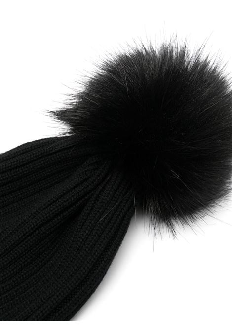 Black Wool Beanie With Pompon MONCLER ENFANT | 3B000-14 M1131999