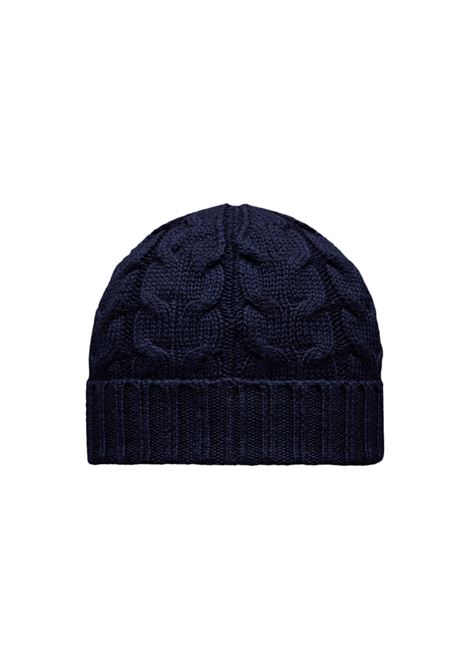 Berretto In Lana Lavorata a Trecce Blu Navy MONCLER ENFANT | 3B000-25 04S02778