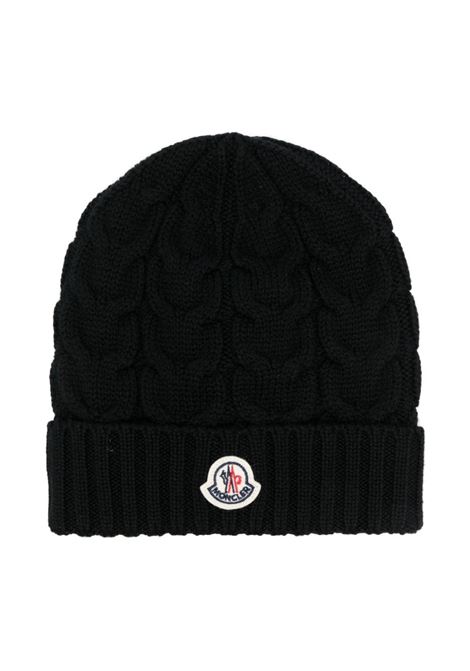 Black Braided Wool Beanie MONCLER ENFANT | 3B000-25 04S02999