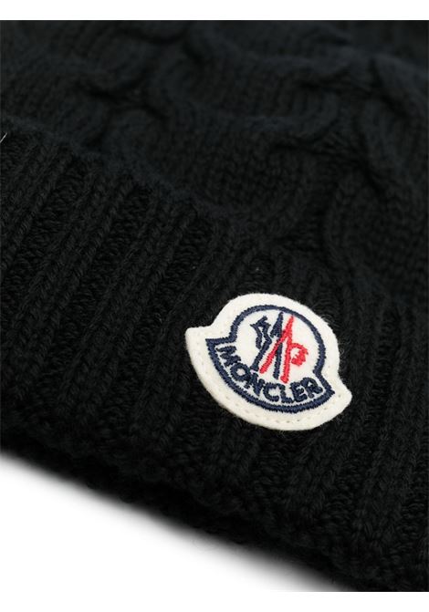 Black Braided Wool Beanie MONCLER ENFANT | 3B000-25 04S02999