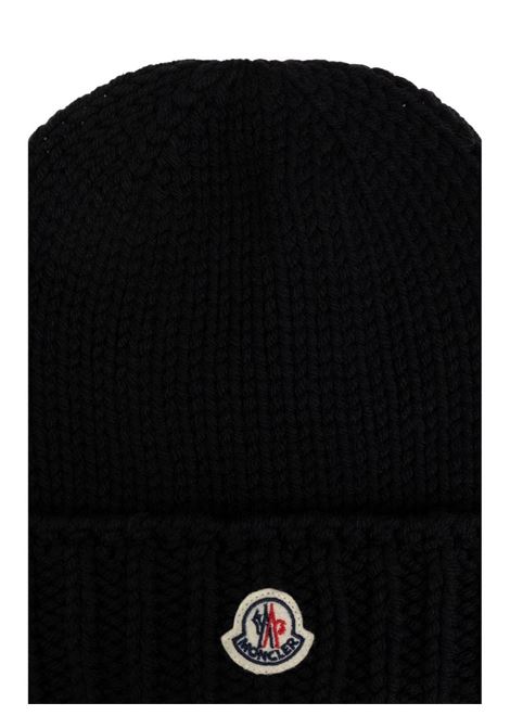 Black Knit Beanie With Logo MONCLER ENFANT | 3B000-26 M1172999