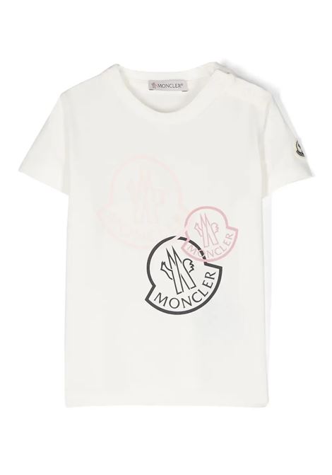 T-Shirt Bianca Con Motivo Logato MONCLER ENFANT | 8C000-02 8790N034