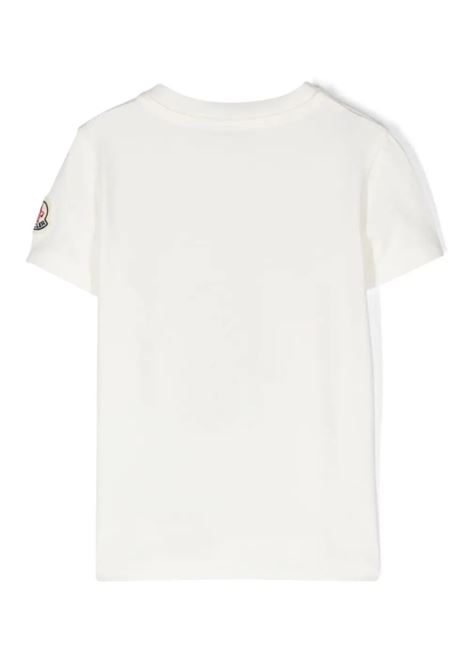 White T-Shirt With Logo Motif MONCLER ENFANT | 8C000-02 8790N034