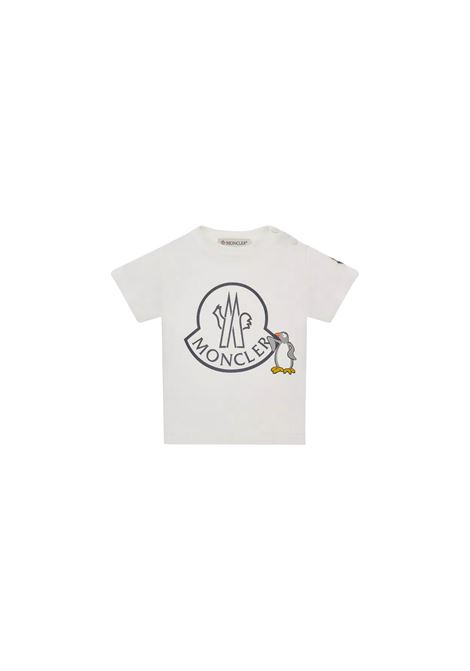 T-Shirt Bianca Con Motivo Logato MONCLER ENFANT | 8C000-03 8790N034