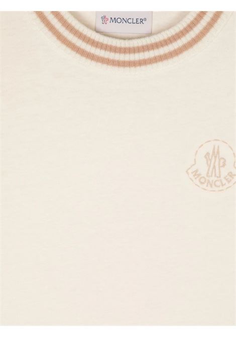 White T-Shirt With Embroidered Logo MONCLER ENFANT | 8C000-04 83907050