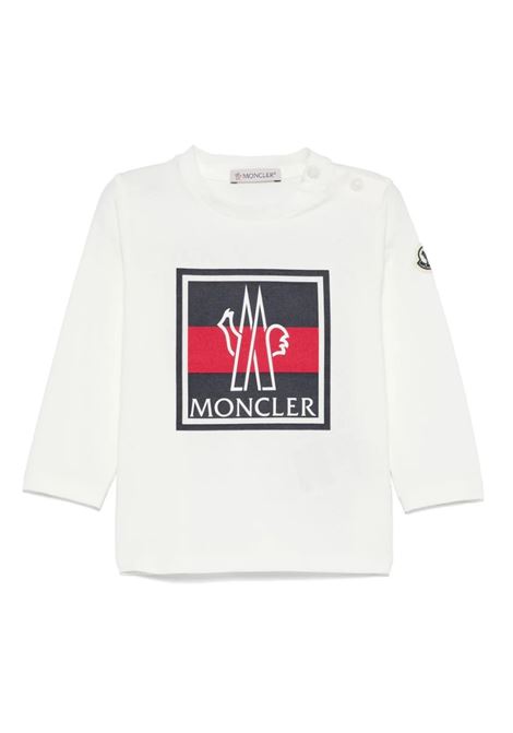 White Long-Sleeved T-Shirt With Logo MONCLER ENFANT | 8D000-07 8790N034