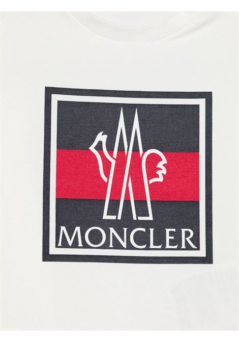 T-Shirt a Maniche Lunghe Bianca Con Logo MONCLER ENFANT | 8D000-07 8790N034