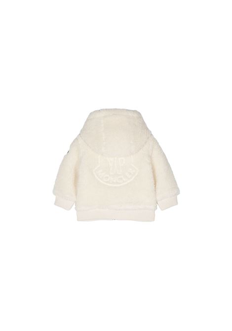 White Teddy Zip-Up Hoodie With Logo MONCLER ENFANT | 8G000-08 89A3X034