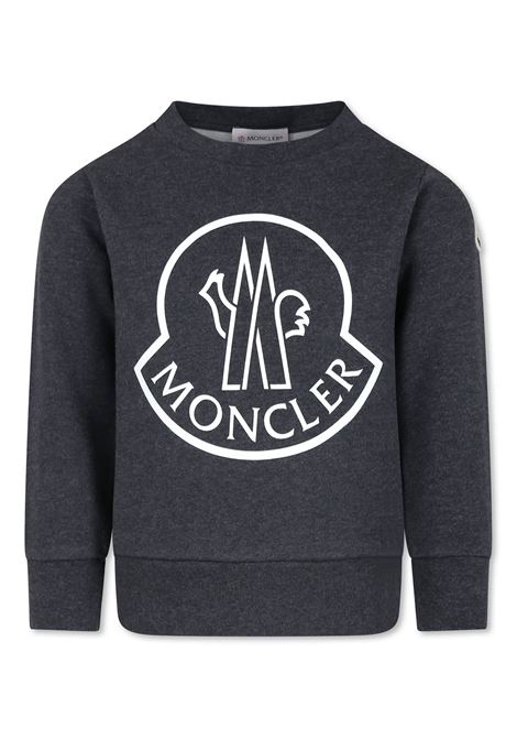 Dark Grey Crew Neck Sweatshirt With Maxi Logo MONCLER ENFANT | 8G000-11 899PS990