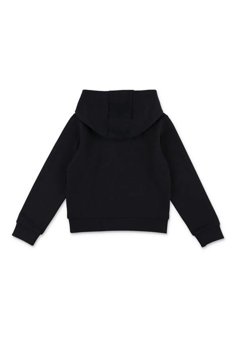 Black Hoodie With Embroidered Lettering Logo In Tone MONCLER ENFANT | 8G000-14 899PS999