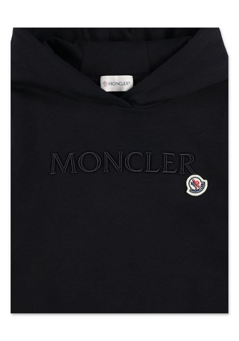 Felpa Nera Con Logo Lettering Ricamato In Tono MONCLER ENFANT | 8G000-14 899PS999