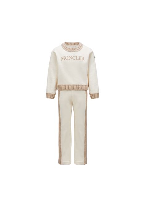 Set Sportivo Bianco Con Logo e Orli In Maglia MONCLER ENFANT | 8M000-02 899PS050