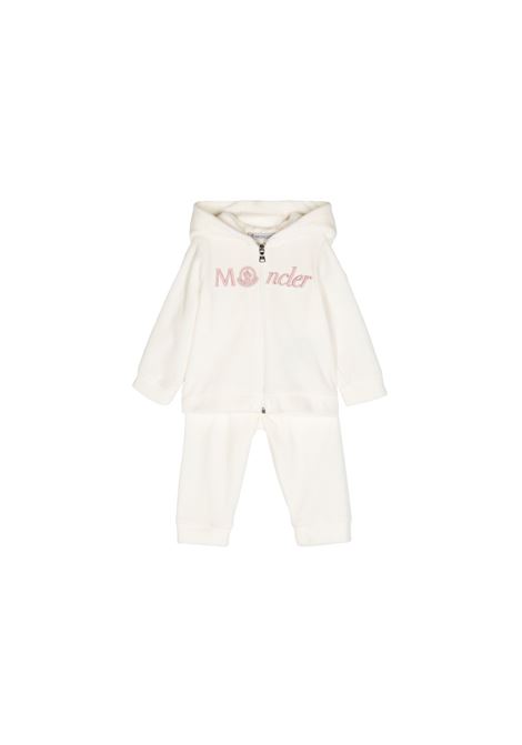 White Chenille Tracksuit With Logo MONCLER ENFANT | 8M000-14 89AQ4034