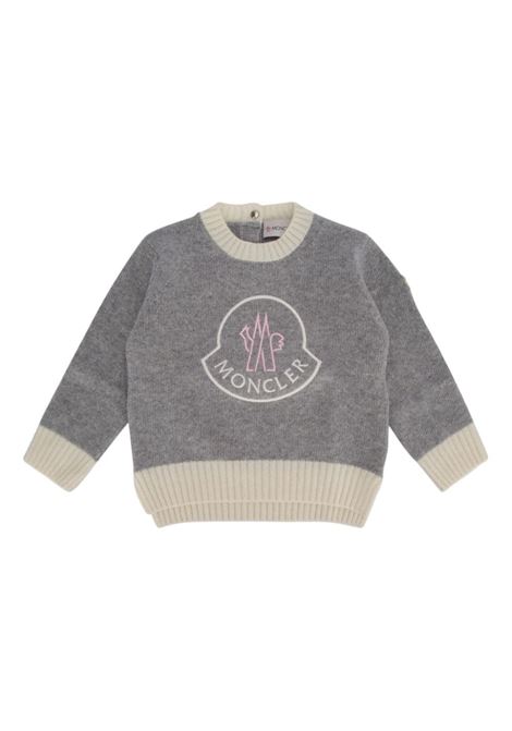 Grey Sweater With Embroidered Logo MONCLER ENFANT | 9C000-03 M1241930