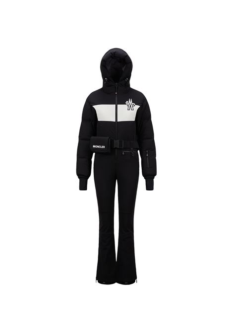 MONCLER GRENOBLE Completo Da Sci Imbottito In Piuma In Nero e Bianco - MONCLER GRENOBLE