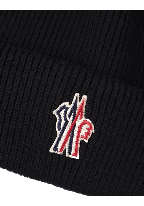 Black Wool Beanie With Logo Patch MONCLER GRENOBLE | 3B000-06 M1115999