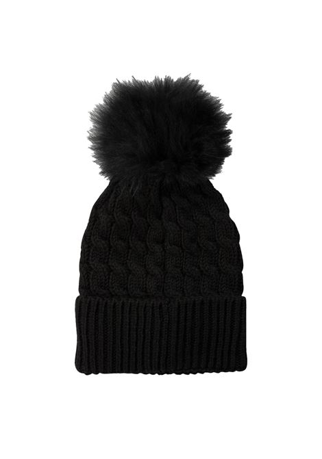 Berretto In Lana a Trecce Nero Con Pompon MONCLER GRENOBLE | 3B000-08 0402A999