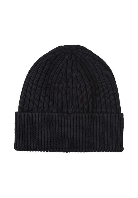 Black Ribbed Wool Beanie With Logo Patch MONCLER GRENOBLE | 3B000-10 04761999