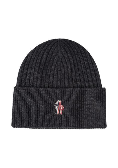 Anthracite Grey Cashmere Beanie With Logo MONCLER GRENOBLE | 3B000-13 M1223989