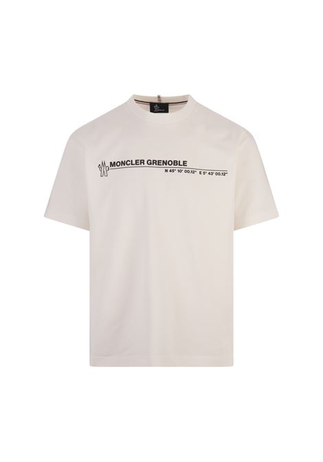 White T-Shirt With Contrast Logo MONCLER GRENOBLE | 8C000-01 83927041