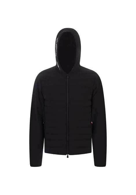 Felpa Imbottita Nera Con Zip e Stampa Logata MONCLER GRENOBLE | 8G000-23 89ALV999