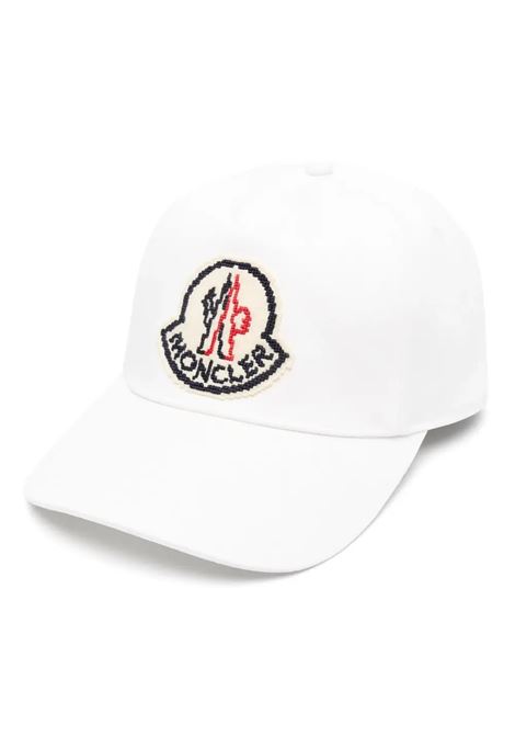 Cappello Da Baseball Bianco Con Iconico Feltrino MONCLER | 3B000-14 0U162034