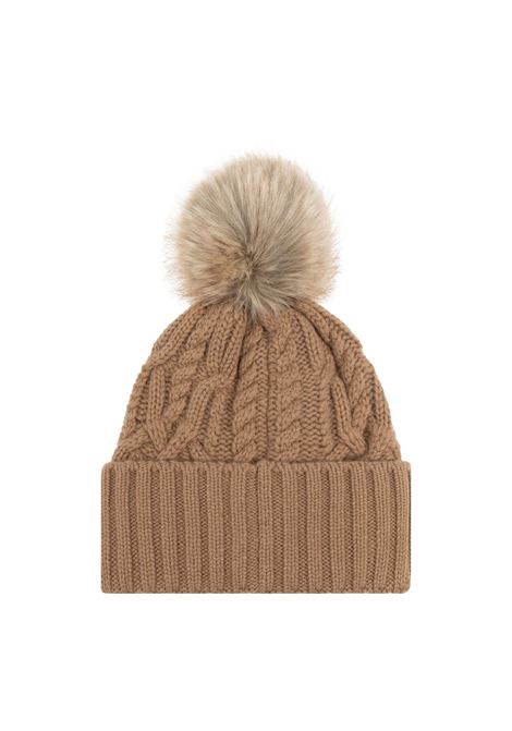 Berretto Beige In Lana e Cashmere Con Pompon MONCLER | 3B000-29 M4506234