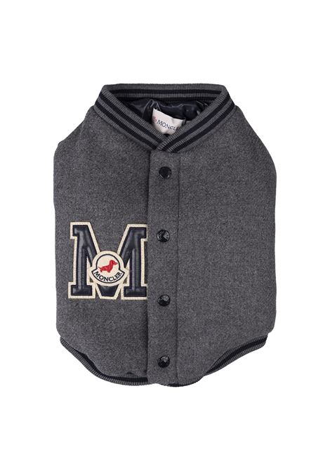 MONCLER Gilet Imbottito Per Cani In Lana Grigio Scuro - MONCLER