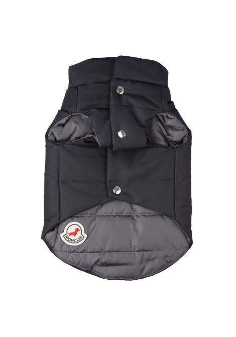 Gilet Imbottito Per Cani In Blu e Grigio Con Motivo Logo MONCLER | 3G000-08 597T9P70