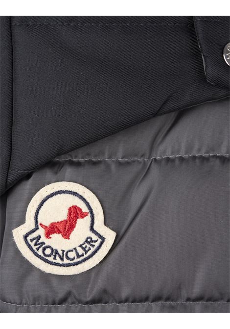 Padded Gilet For Dogs In Blue And Grey With Logo Motif MONCLER | 3G000-08 597T9P70