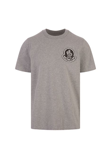 Grey T-Shirt With Logoed Print MONCLER | 8C000-04 83927986