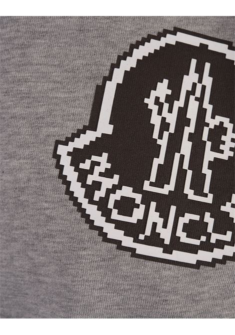 Grey T-Shirt With Logoed Print MONCLER | 8C000-04 83927986