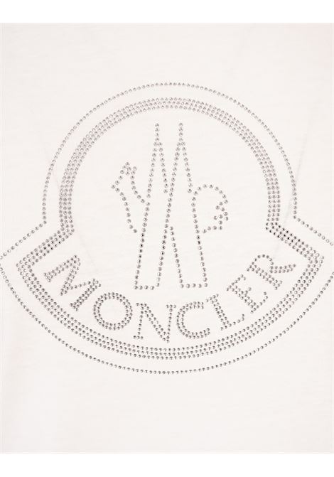 T-Shirt Bianca Con Logo Di Cristalli MONCLER | 8C000-17 829FB033