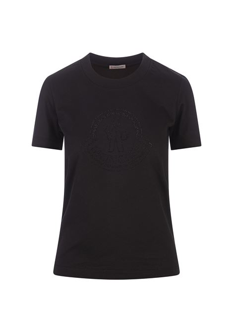 T-Shirt Nera Con Logo Di Cristalli MONCLER | 8C000-17 829FB999
