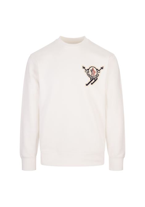 White Sweatshirt With Ski Patch MONCLER | 8G000-16 899V4034