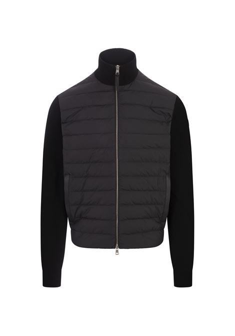 Black Padded Cardigan In Wool and Cashmere MONCLER | 9B000-04 M4281999