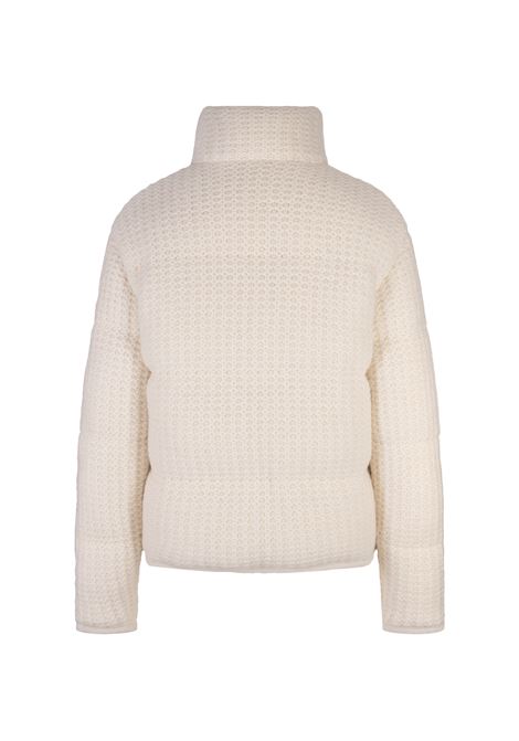 White Padded Cardigan In Wool And Alpaca MONCLER | 9B000-47 M3620034