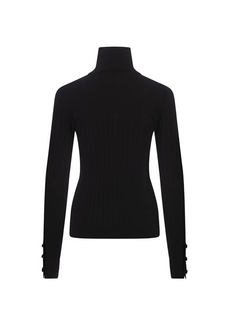 Black Ribbed Turtleneck in Wool and Cashmere MONCLER | 9F000-04 M4394999