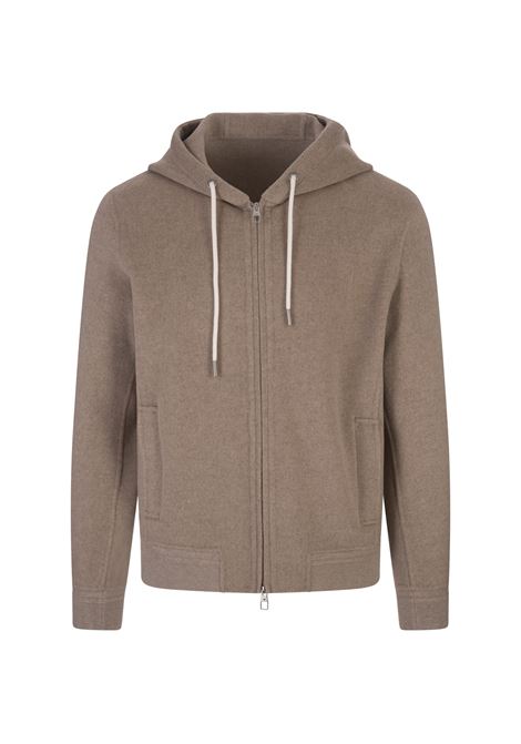 Brown Cashmere Zip-Up Hoodie MONTECORE | F07MUC830D-27326