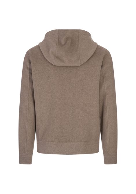 Felpa Zip-Up Con Cappuccio In Cashmere Marrone MONTECORE | F07MUC830D-27326