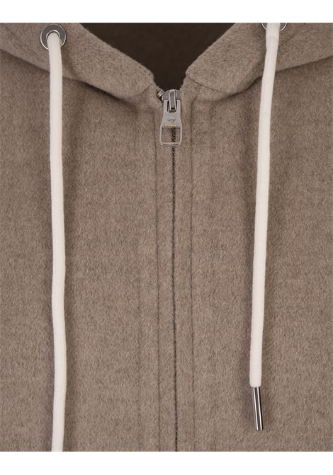 Brown Cashmere Zip-Up Hoodie MONTECORE | F07MUC830D-27326