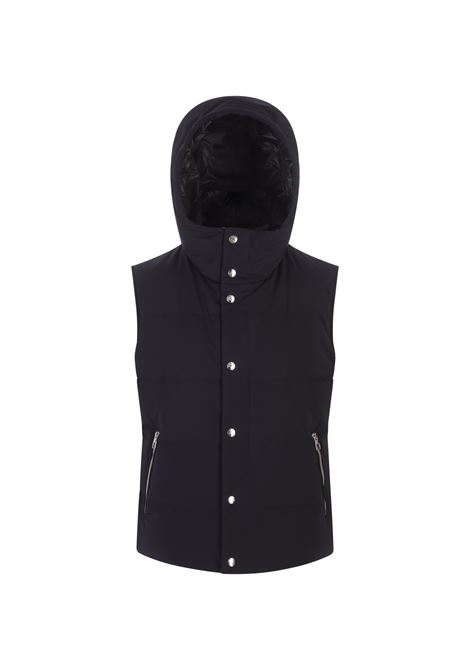 Navy Blue Padded Gilet With Hood MONTECORE | F07MUWX582-18589