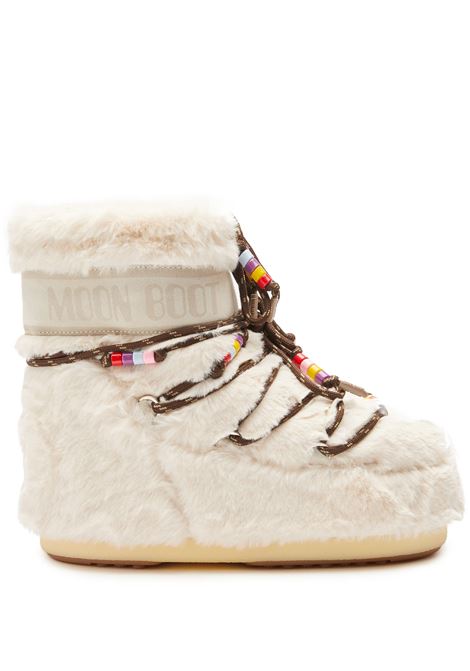 Cream White Icon Low Faux-Fur Beads Boots MOON BOOT | 80D1409470L002