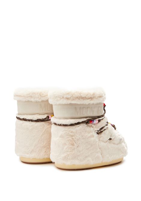 Cream White Icon Low Faux-Fur Beads Boots MOON BOOT | 80D1409470L002