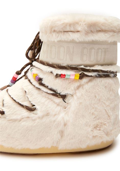 Cream White Icon Low Faux-Fur Beads Boots MOON BOOT | 80D1409470L002