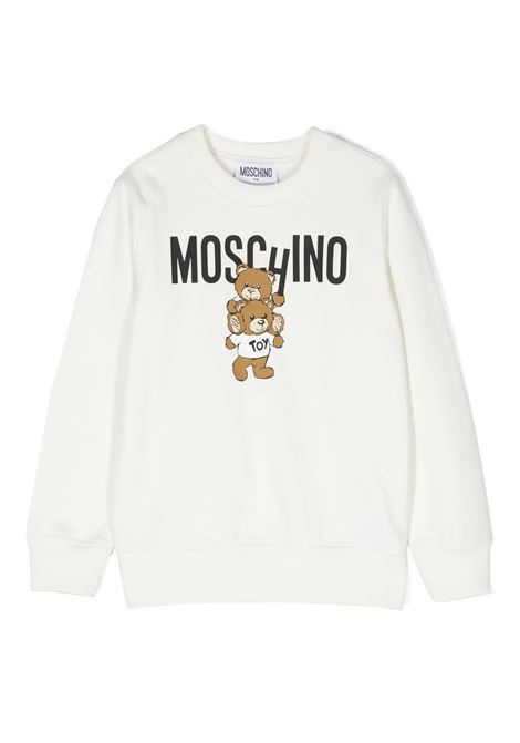 Felpa Moschino Teddy Bear Bianca MOSCHINO KIDS | H6F05RLCA4310063