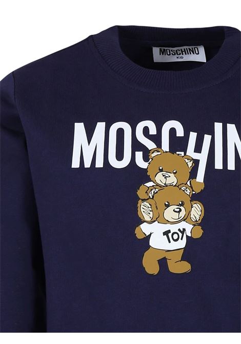 Blue Moschino Teddy Bear Sweatshirt  MOSCHINO KIDS | H6F05RLCA4340016