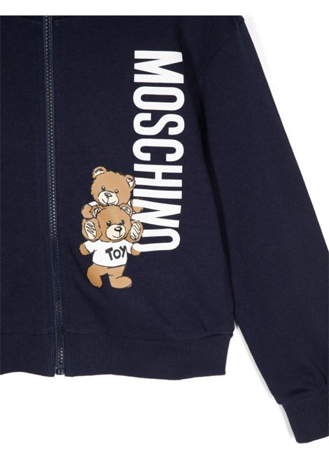 Blue Moschino Teddy Bear Zip-Up Hoodie MOSCHINO KIDS | HUF08RLCA1440016