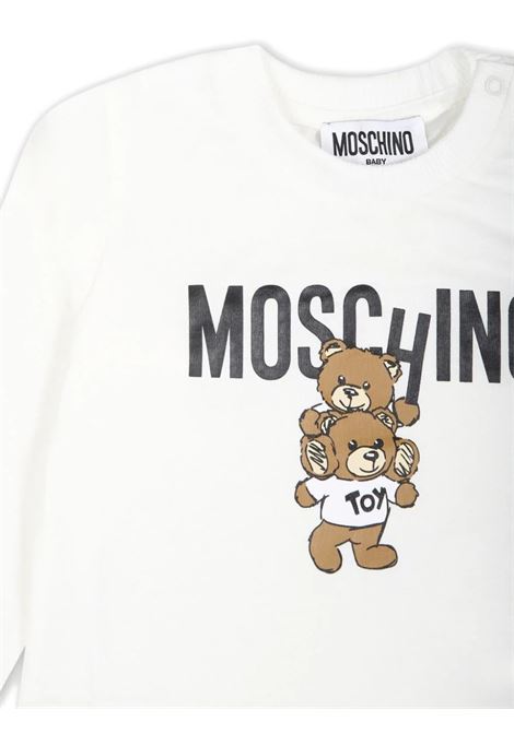 T-Shirt Bianca Con Stampa Moschino Teddy Bear MOSCHINO KIDS | MMO00RLAA0110063